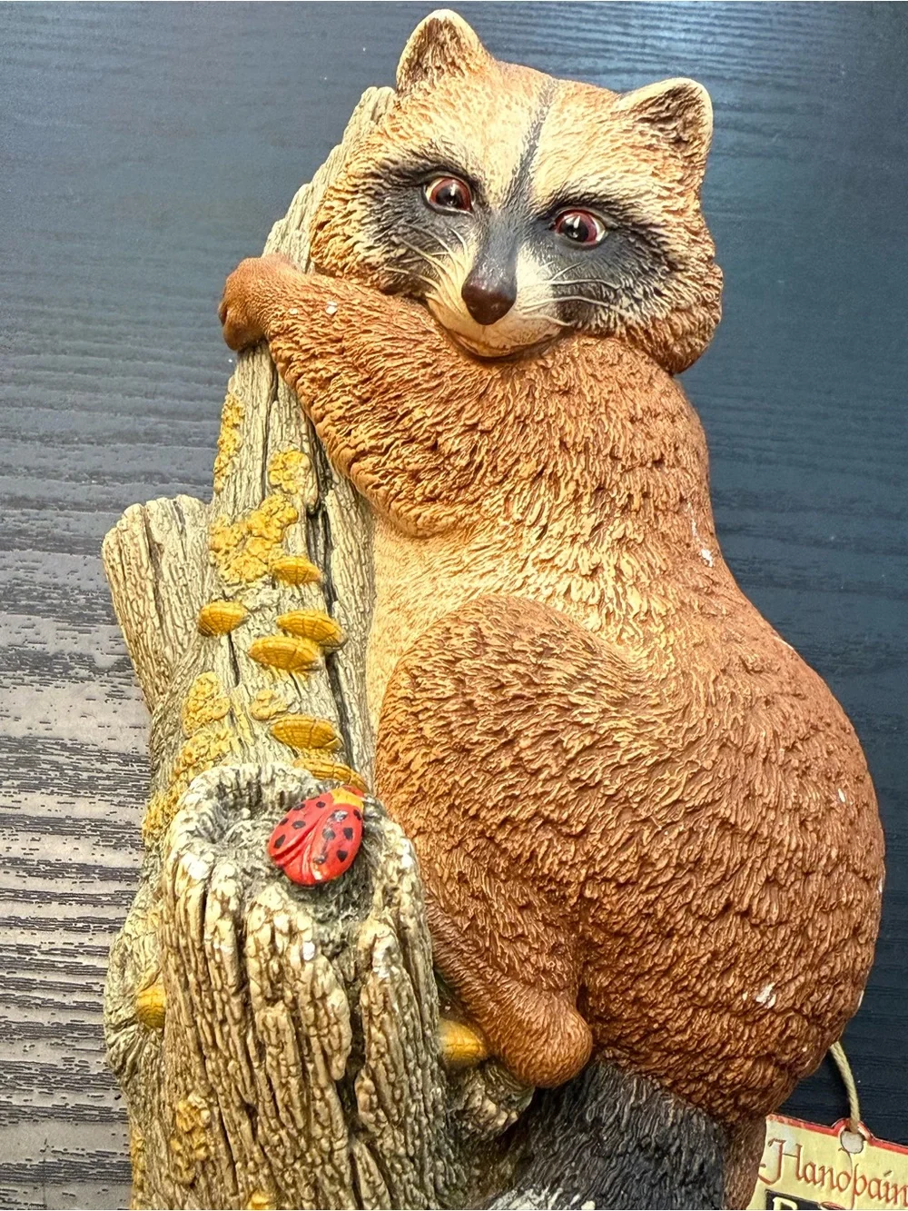 Bossons Resin 3D Hand Painted Raccoon Wall Plaque Signed England 8in Medium
